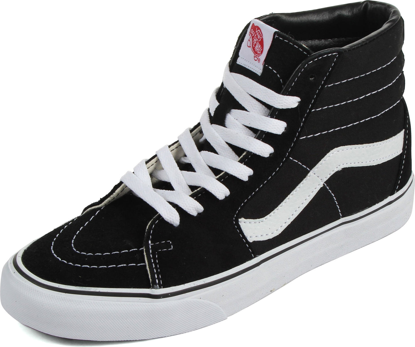 Vans UA Sk8 High Top Sneakers, Black/Black/White, 13 US Women/11.5 US Men