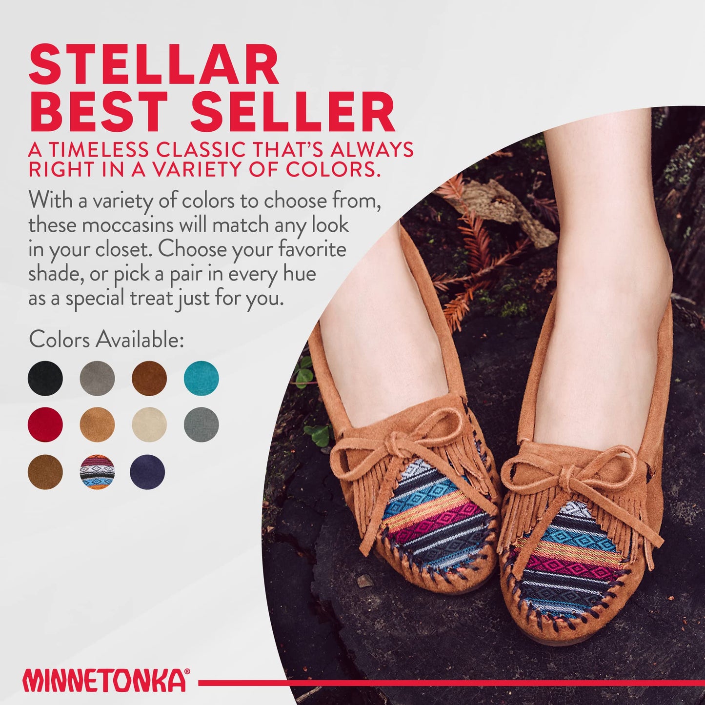 Minnetonka Women's Kilty Suede Hardsole Moccasin, Grey, 9.5 W US