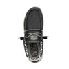 HEYDUDE Men's Wally Canvas Stretch Slip On Shoe, Opal Black Size 4 | Lightweight Casual Loafer | Elastic Laces & Removable Foam Insole