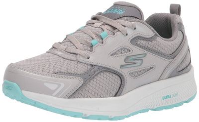 Skechers Women's Go Run Consistent Sneaker, Gray/Turquoise, 8.5