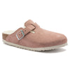 Birkenstock Boston Vegan Birkibuc Clogs Pink Clay