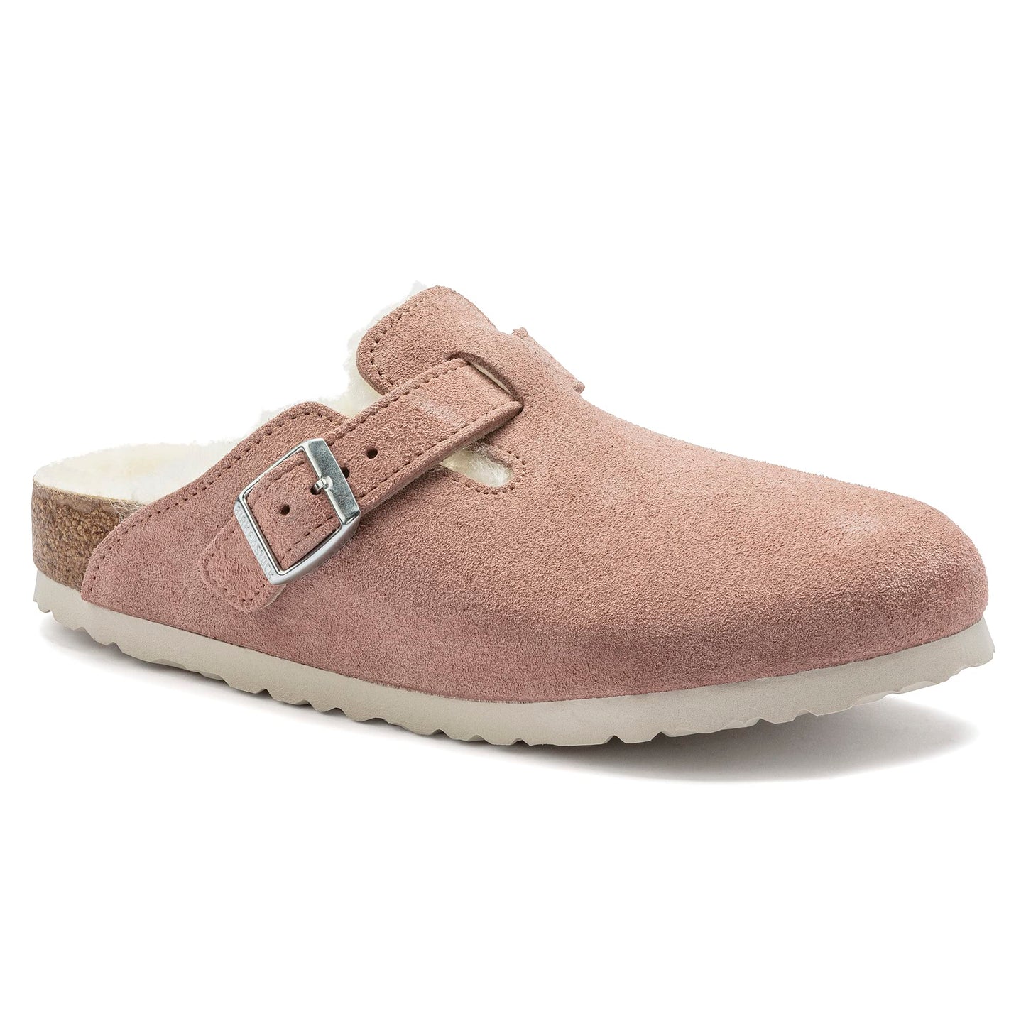 Birkenstock Boston Vegan Birkibuc Clogs Pink Clay
