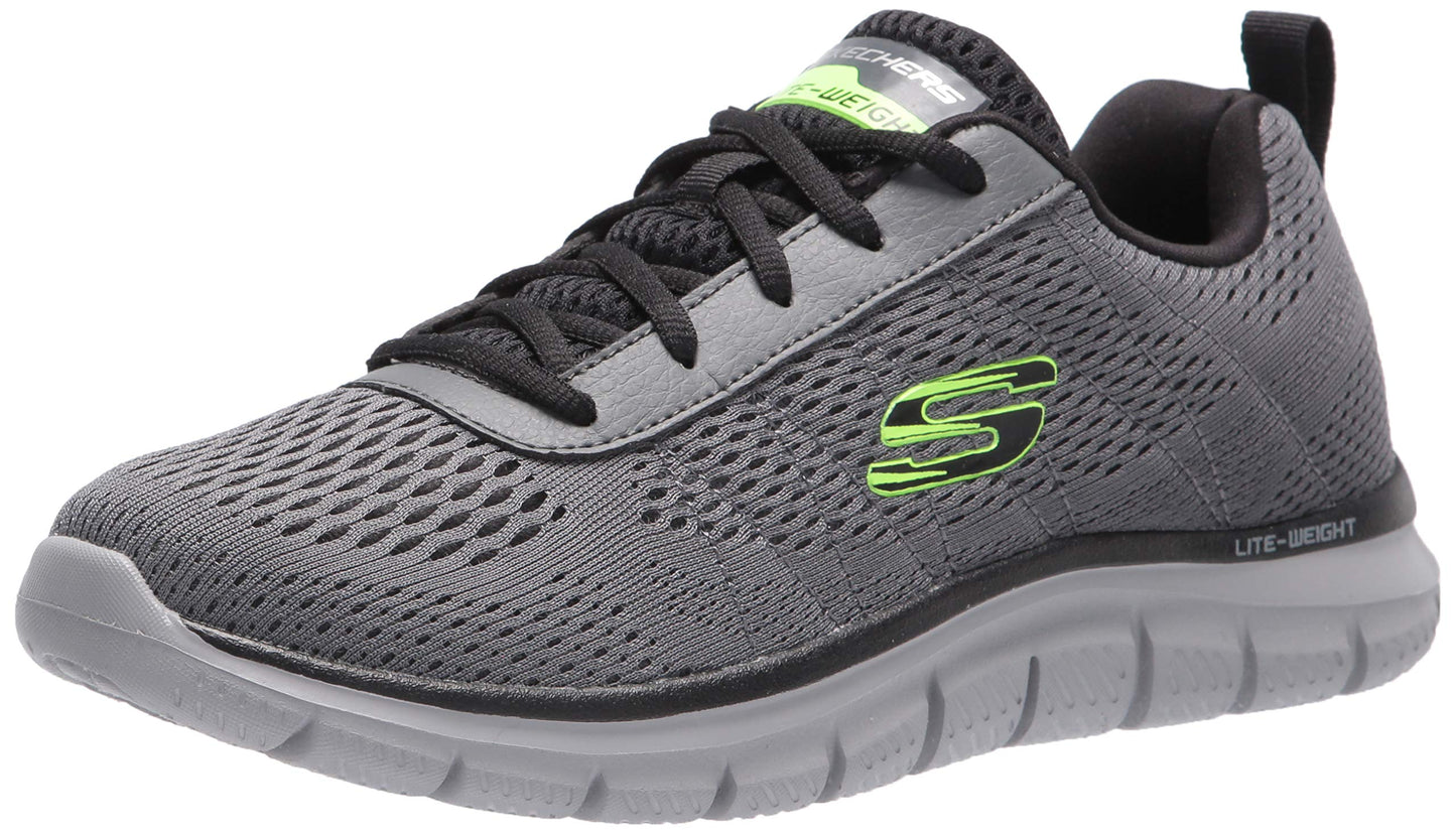 Skechers Men's Skechers Men's Track Moulton, Charcoal/Black, 12 Wide