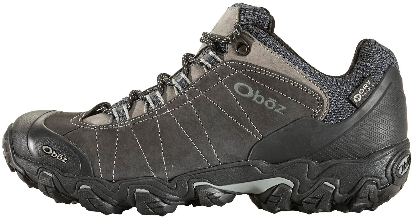 Oboz Men's Bridger Low B-DRY Hiking Shoe, Dark Shadow, 15