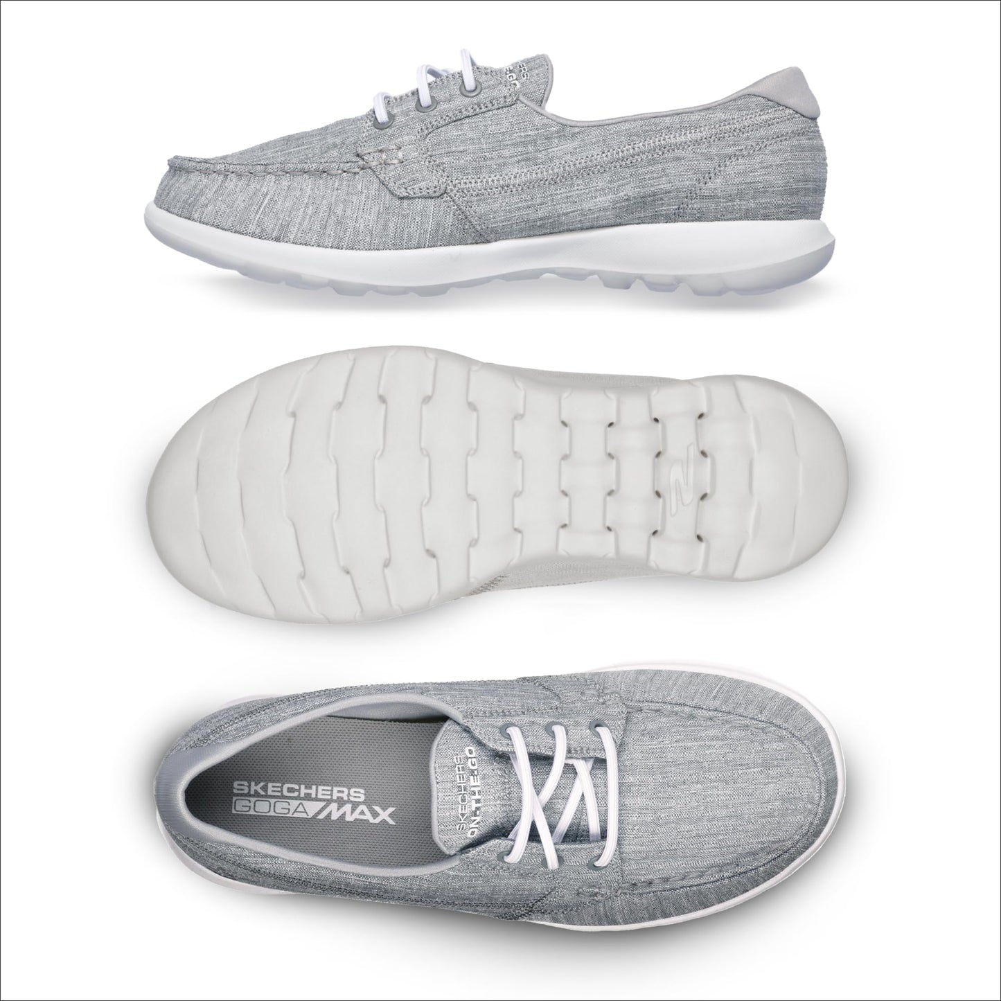 Skechers womens Go Walk Lite - 15433 Boat Shoe, Grey, 8.5 US