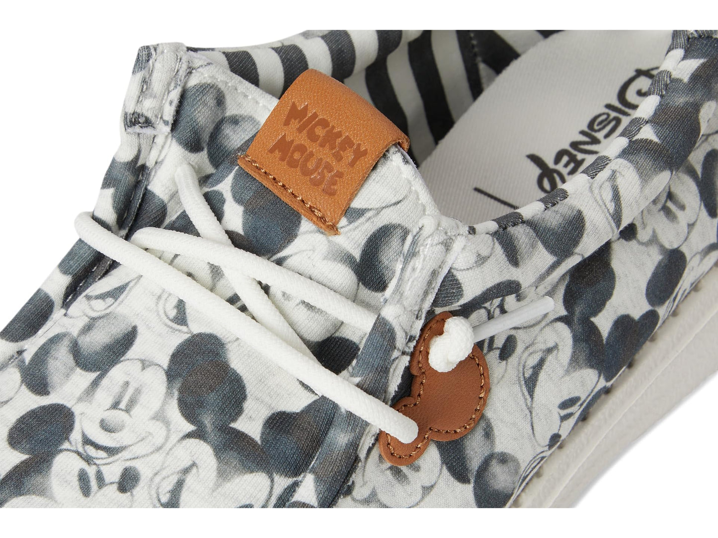 HEYDUDE Kids Men's Wally Mickey Mouse Print (Little Kid/Big Kid) Grey Multi 13 Little Kid Medium