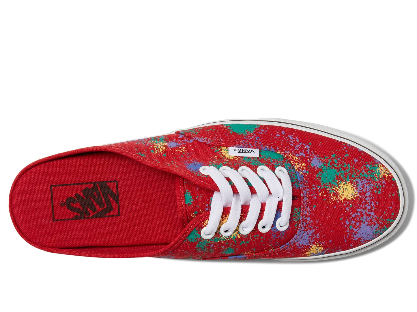 Vans Authentic Mule (Overspray) Racing Red/True White Men's 7, Women's 8.5 Medium