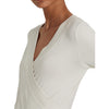 Lauren Ralph Lauren Womens Ruched V -Neck Wrap Top Ivory M