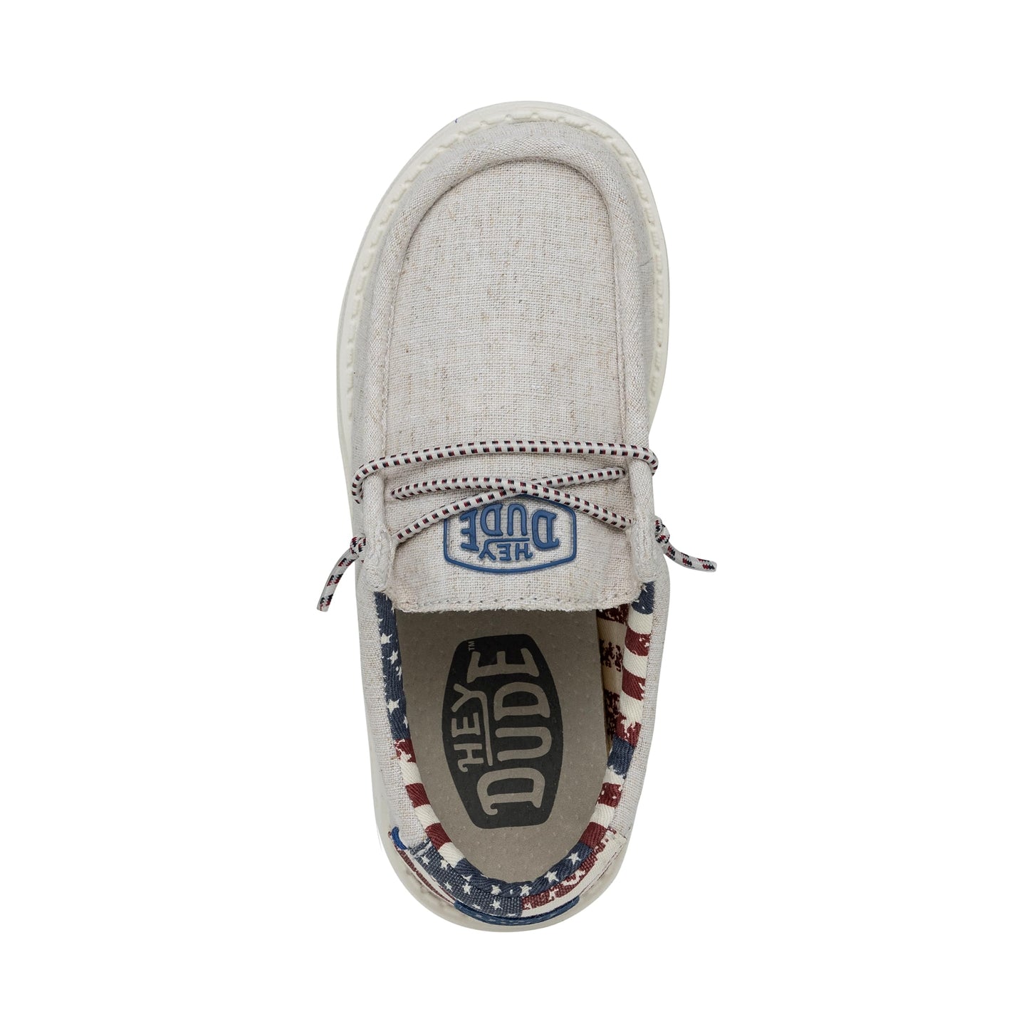 HEYDUDE Boy's Wally-Toddler Patriotic Off White Patriotic Size 6 | Youth's Shoes | Youth Slip-on Loafers | Comfortable & Light-Weight