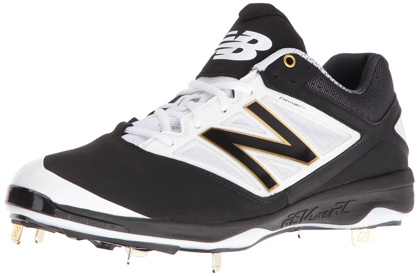 New Balance Men's L4040V3 Cleat Baseball Shoe (11.5 D(M) US, Black/White)
