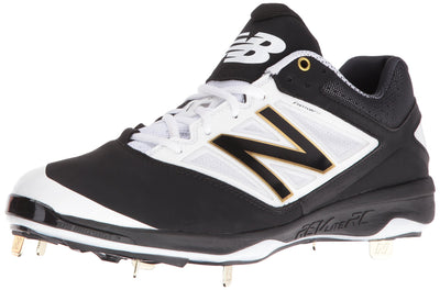 New Balance Men's L4040V3 Cleat Baseball Shoe (11.5 D(M) US, Black/White)