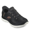 Skechers Women's Hands Free Slip-ins Summits Classy Night Sneaker, Black Rose Gold, 6.5 Wide