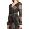 LAUREN RALPH LAUREN Womens Franny Patchwork Faux Wrap Cocktail Dress Black 2
