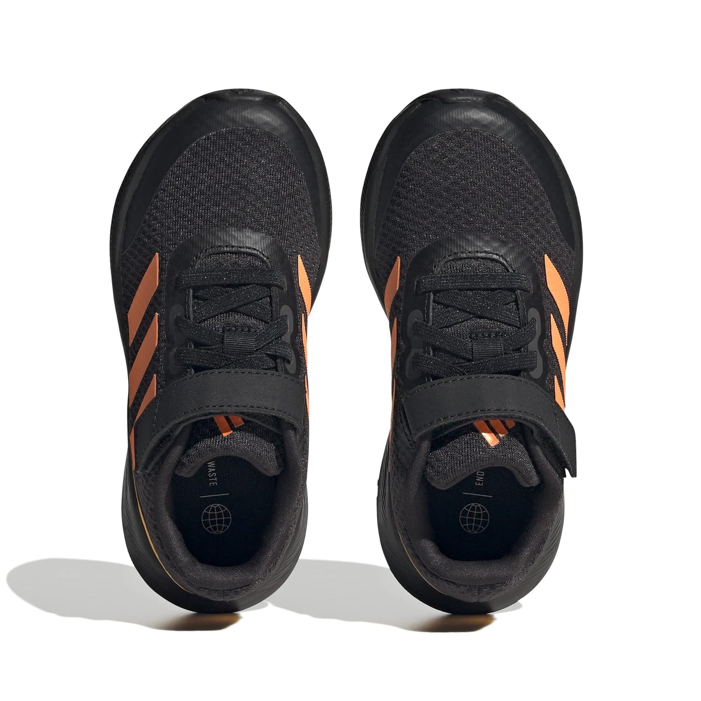 adidas Boy's Run Falcon 3.0 Elastic (Little Kid/Big Kid) Black/Screaming Orange/Solar Gold 3.5 Big Kid M