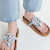 Tory Burch Women's Miller Cloud Sandals, Crisp Blue/Natural, 8 Medium US