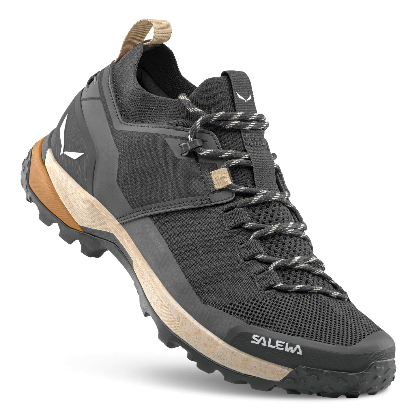 Salewa Men's Puez Knit Powertex Waterproof Trail Shoe for Hiking & Trekking - Black/Black - 11