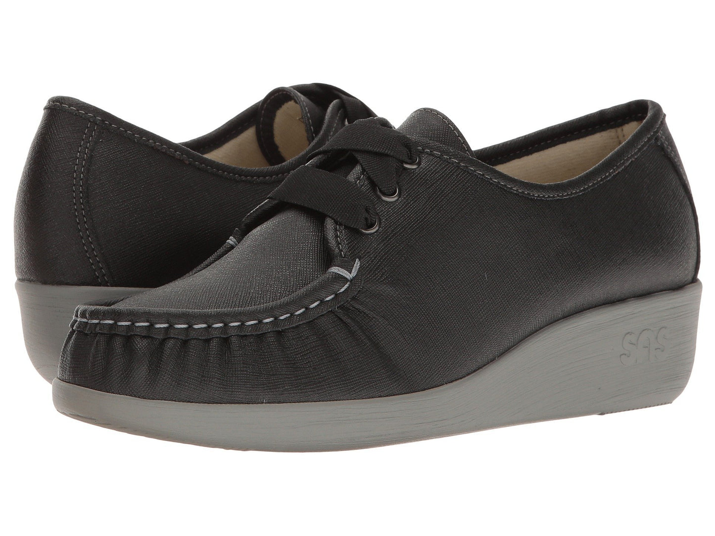 SAS Bounce Lace Up Comfort Moc Raven 8.5 N - Narrow (AA)