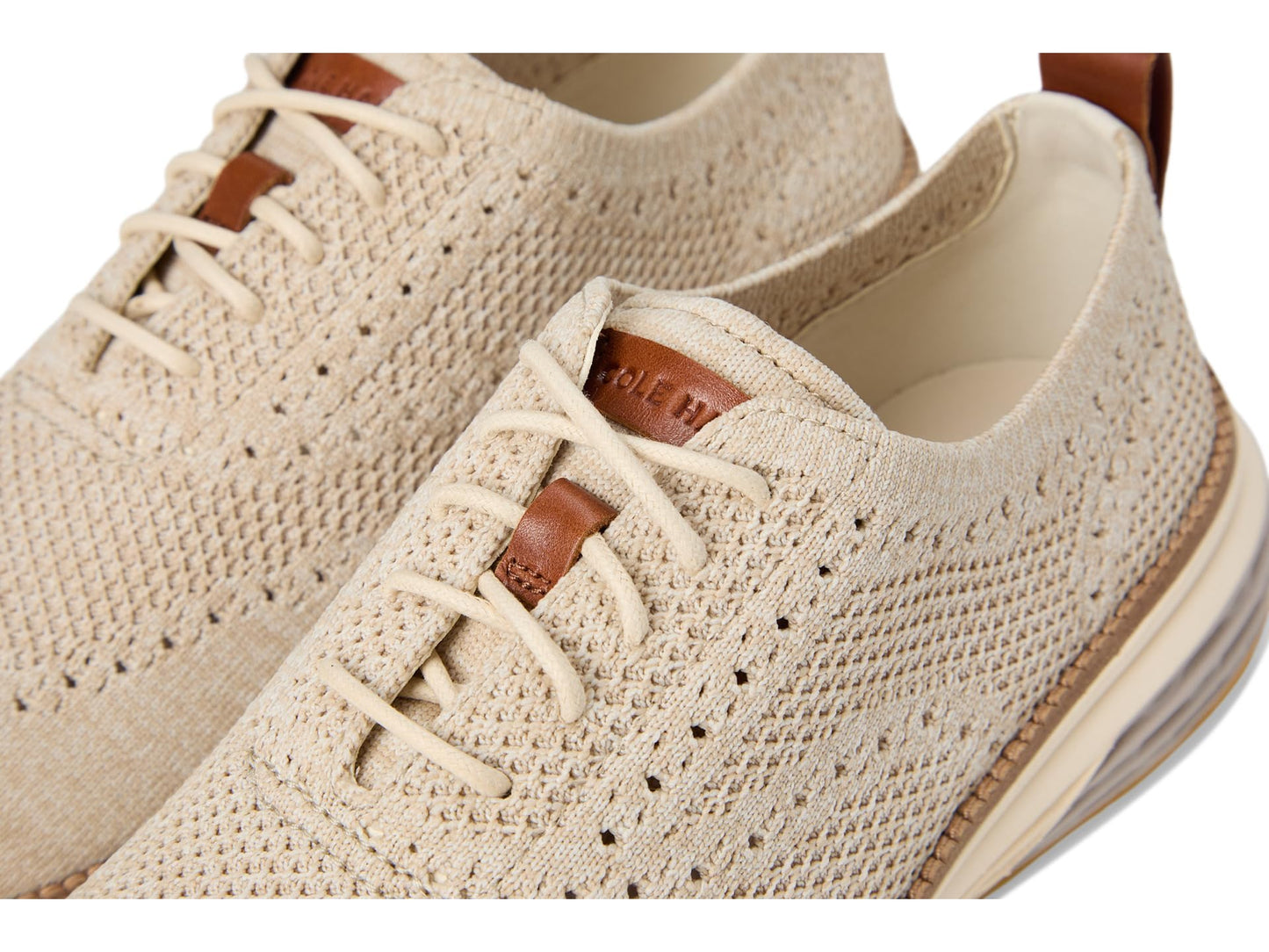 Cole Haan Men's Grand Hurrion Stitchlite Wingtip Oxfords, Birch/Light Sesame/Ivory, 11-M US