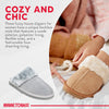Minnetonka Women's Chesney Suede Scuff Slippers, Ice Grey, 8 M
