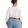 Lauren Ralph Lauren Plus-Size Cotton-Blend Dolman-Sleeve Sweater White 1X