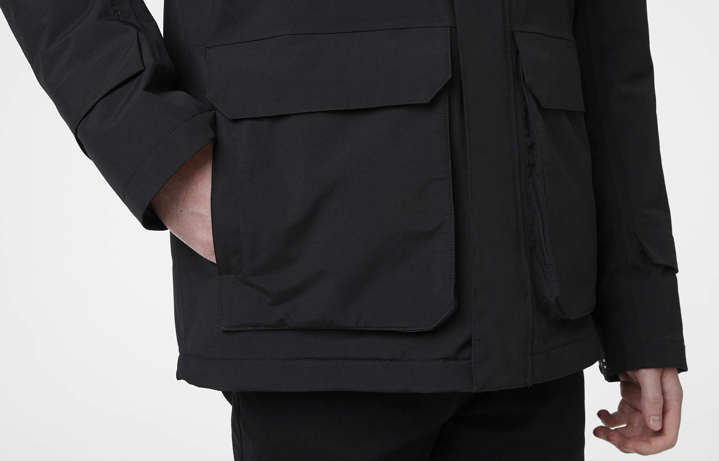Helly-Hansen Mens Utility Waterproof Breathable Insulated Hooded Rain Jacket, 990 Black, Large