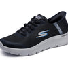 Skechers Men's Go Walk Flex Hands Up Hands Free Slip-Ins Sneaker, Black/Grey, 9.5