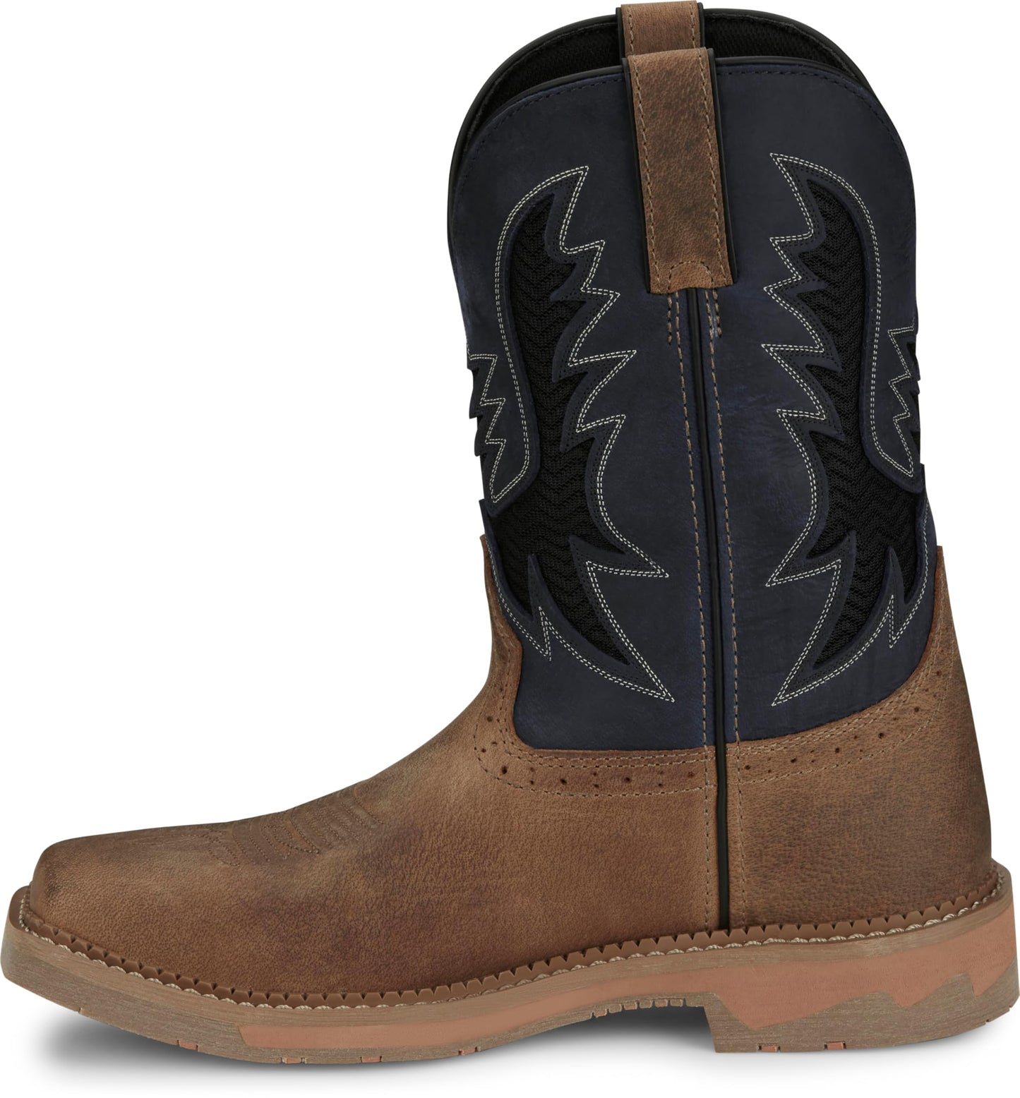 Justin Work Bolt 11" Composite Toe Men's Industrial-and-Construction-Boots, EH Rated, Oil & Slip Resistant, ASTM F2413, Cement Construction, Peanut Tan - 9.5 D