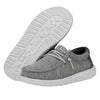 HEYDUDE Boy's Wally-T Canvas Light Grey Size 10 | Youth's Shoes | Youth Slip-on Loafers | Comfortable & Light-Weight