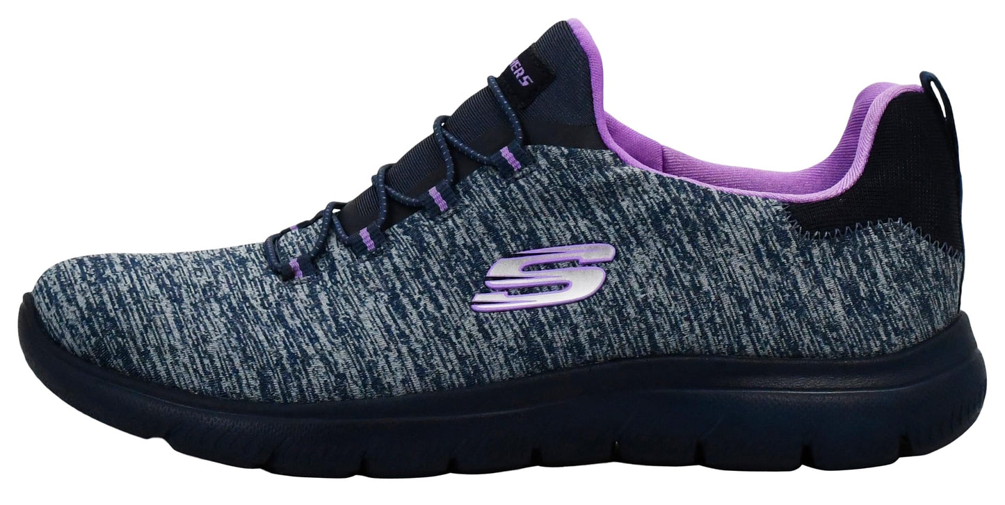 Skechers Women's Summits - Quick Getaway Shoes, Navy/Lavender, 6 M