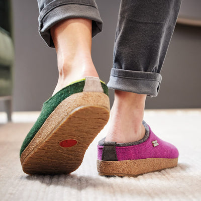 HAFLINGER Kris Felt Clog Wool Clogs Slipper Mules Shoes Unisex Gray (Charcoal 77) EU 46
