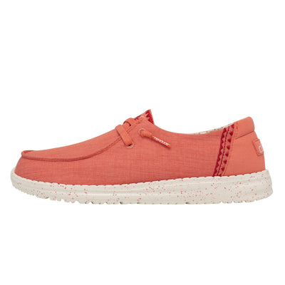 Hey Dude Women's Wendy Inca Poppy Red Size 5 | Women’s Shoes | Women’s Lace Up Loafers | Comfortable & Light-Weight