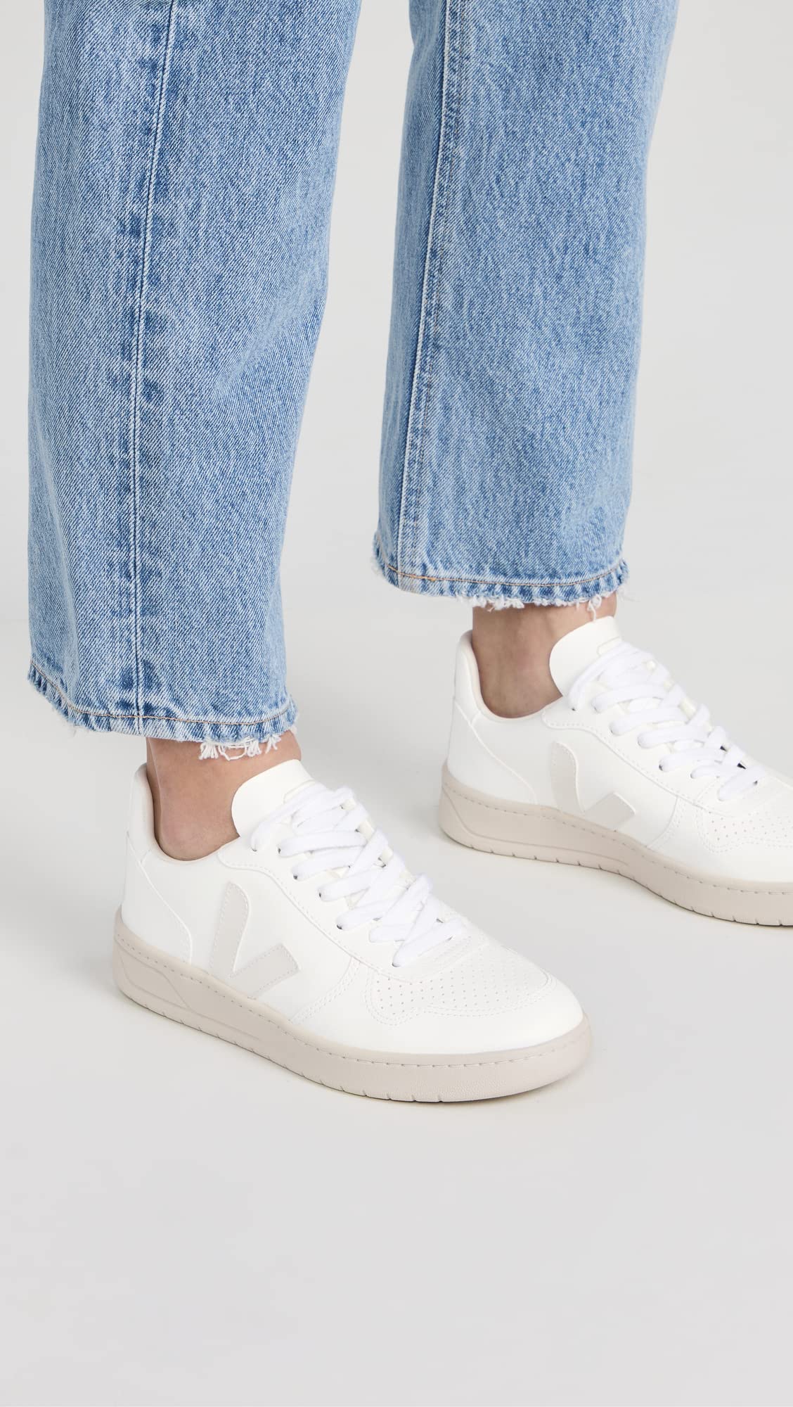 Veja Women's V-10 Laceup Sneakers, Extra White, 4 Medium US