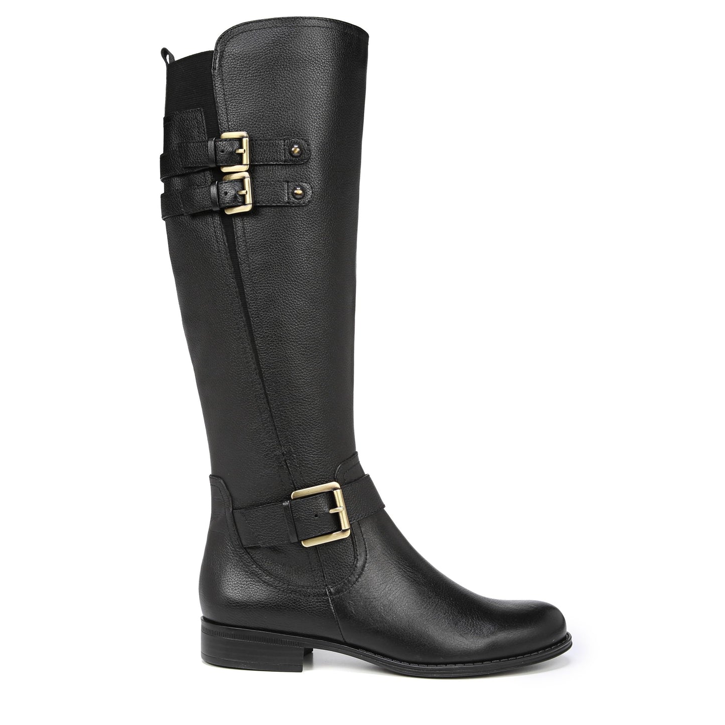 Naturalizer Womens Jessie Knee High Buckle Detail Riding Boots Black Leather 12 W