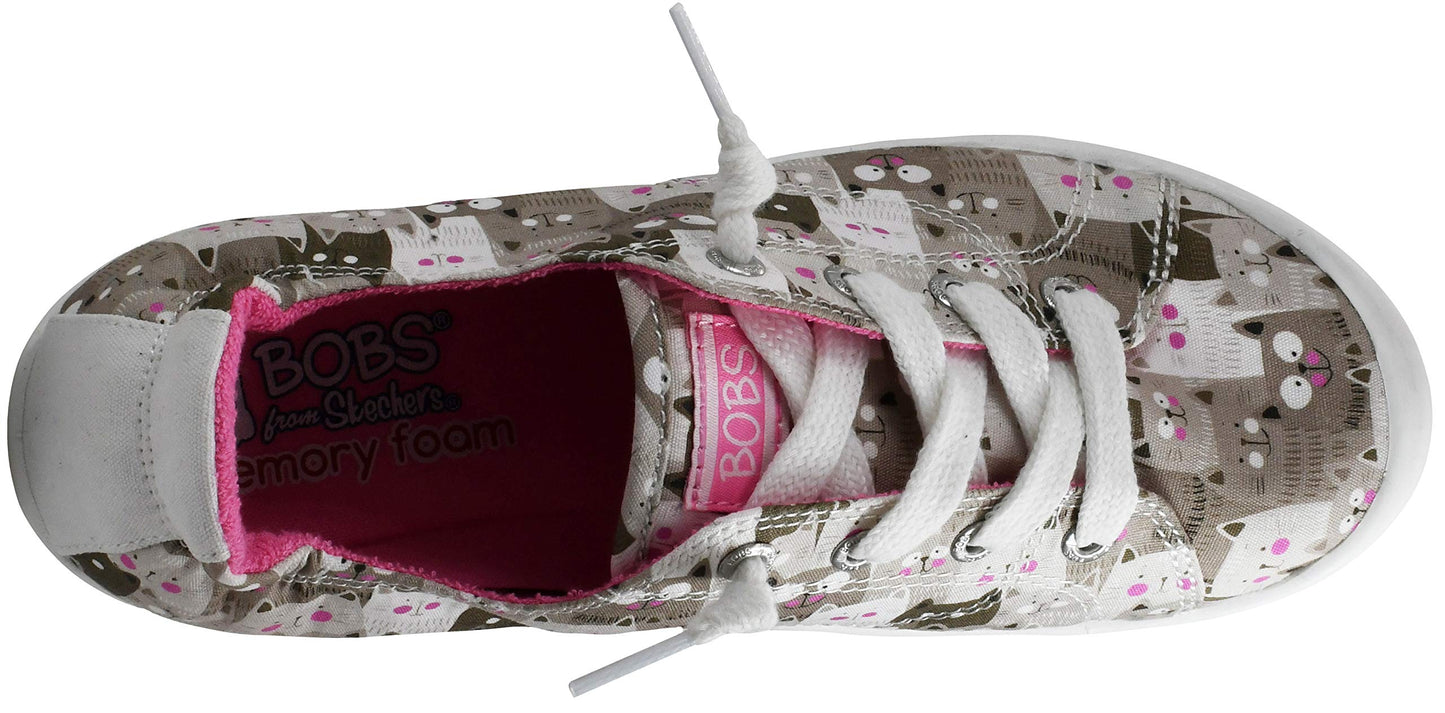 Skechers BOBS Women's Beach Bingo-Kitty Pack Sneaker, Taupe/Multi, 6 M US