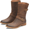 BORN Delano Women’s Brown Mid Calf Engineer Boots Buckle Zip Comfort Size 6 M