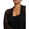 Lauren Ralph Lauren Womens Plus-Size Pointelle-Knit Linen-Blend Cardigan Black 2X