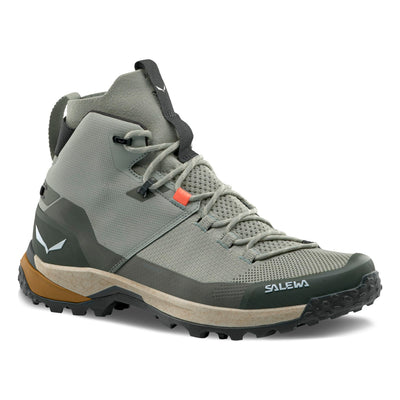 Salewa Men's Puez Knit Mid Powertex Waterproof Trail Boot for Hiking & Trekking - Shadow/Dark Olive - 7.5