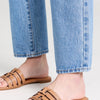 Tory Burch Women's Ines Cage Slides, Camello/Camello, 6.5 Medium US