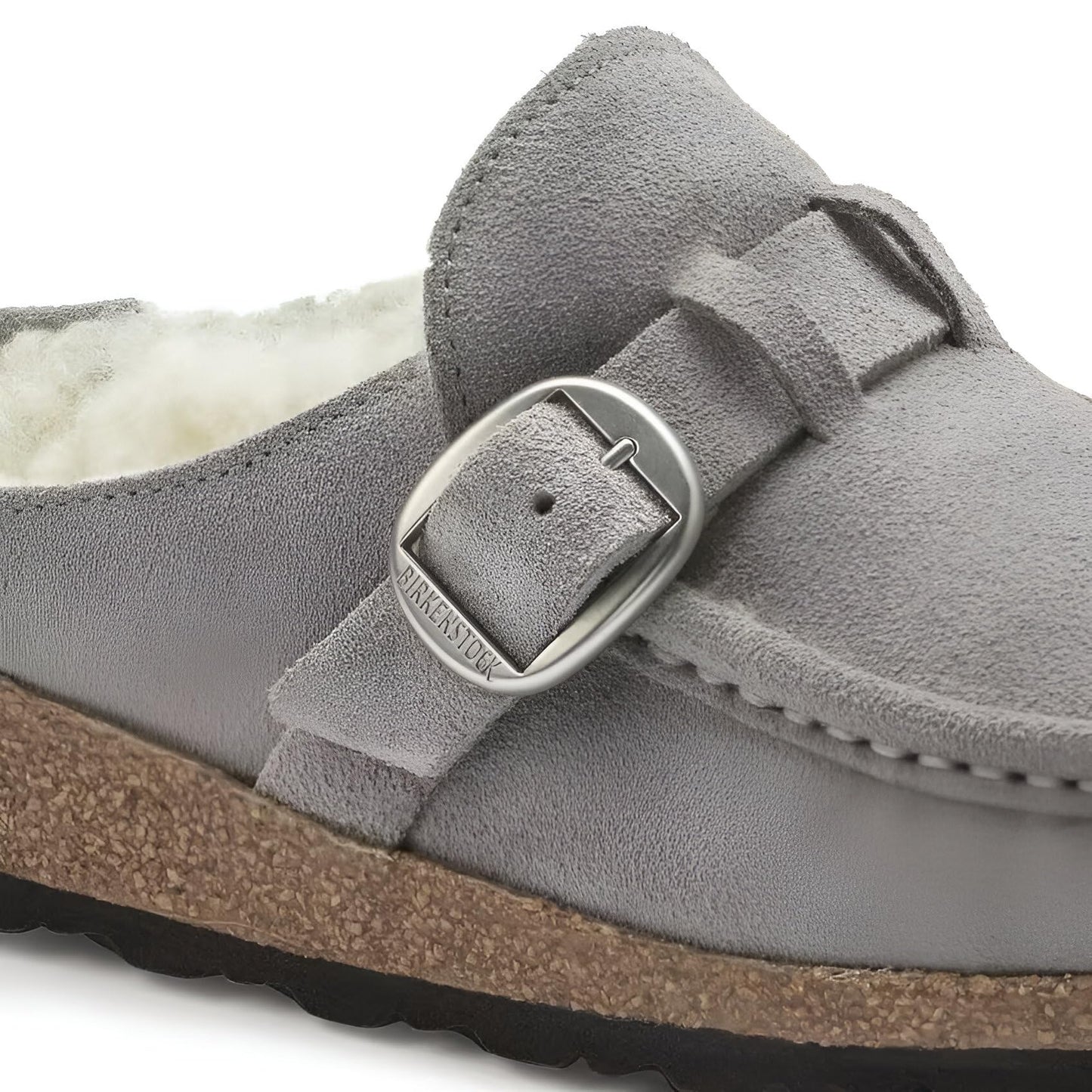 Birkenstock Women's, Buckley Shearling Clog - Narrow Width Stone Coin 37 M