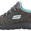 Skechers Women's Summits - Quick Getaway Shoes, Charcoal/Light Blue, 9 M