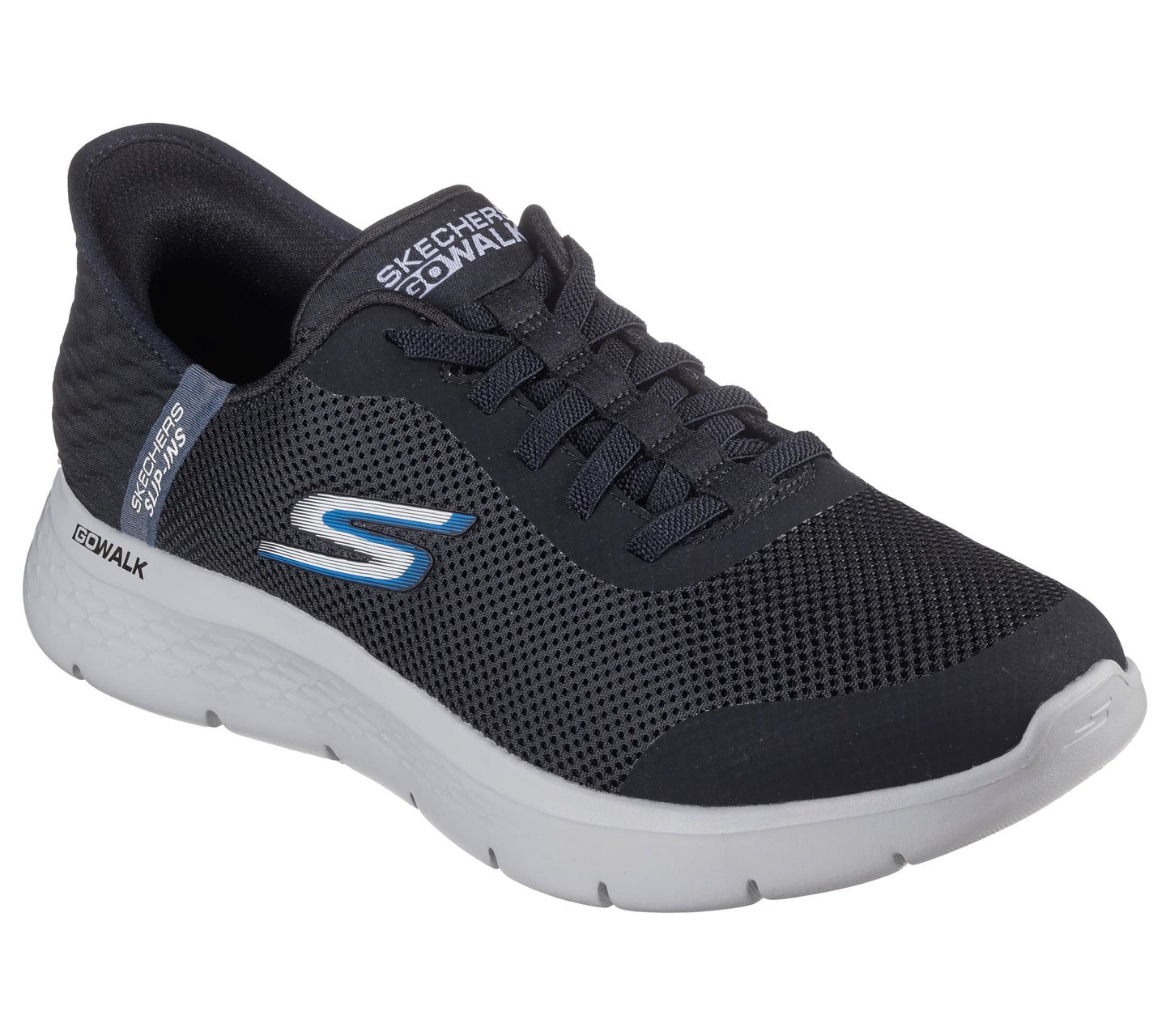 Skechers Men's Go Walk Flex Hands Up Hands Free Slip-Ins Sneaker, Black/Grey, 9.5