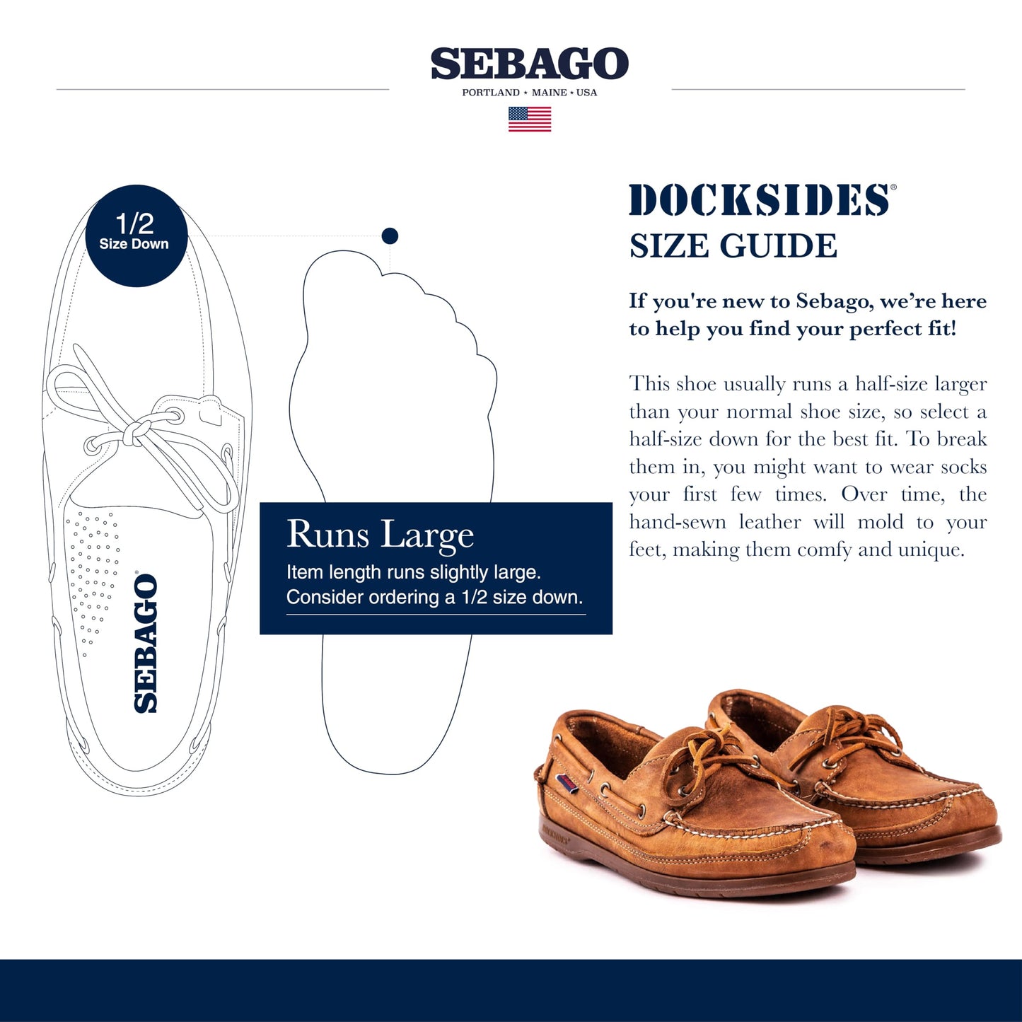Sebago Schooner Saddler's Leather Boat Shoes - Waterproof Moccasins for Men with Leather Lining and Slip-Resistant Outsoles, Brown Meerkat - 11.5 Regular