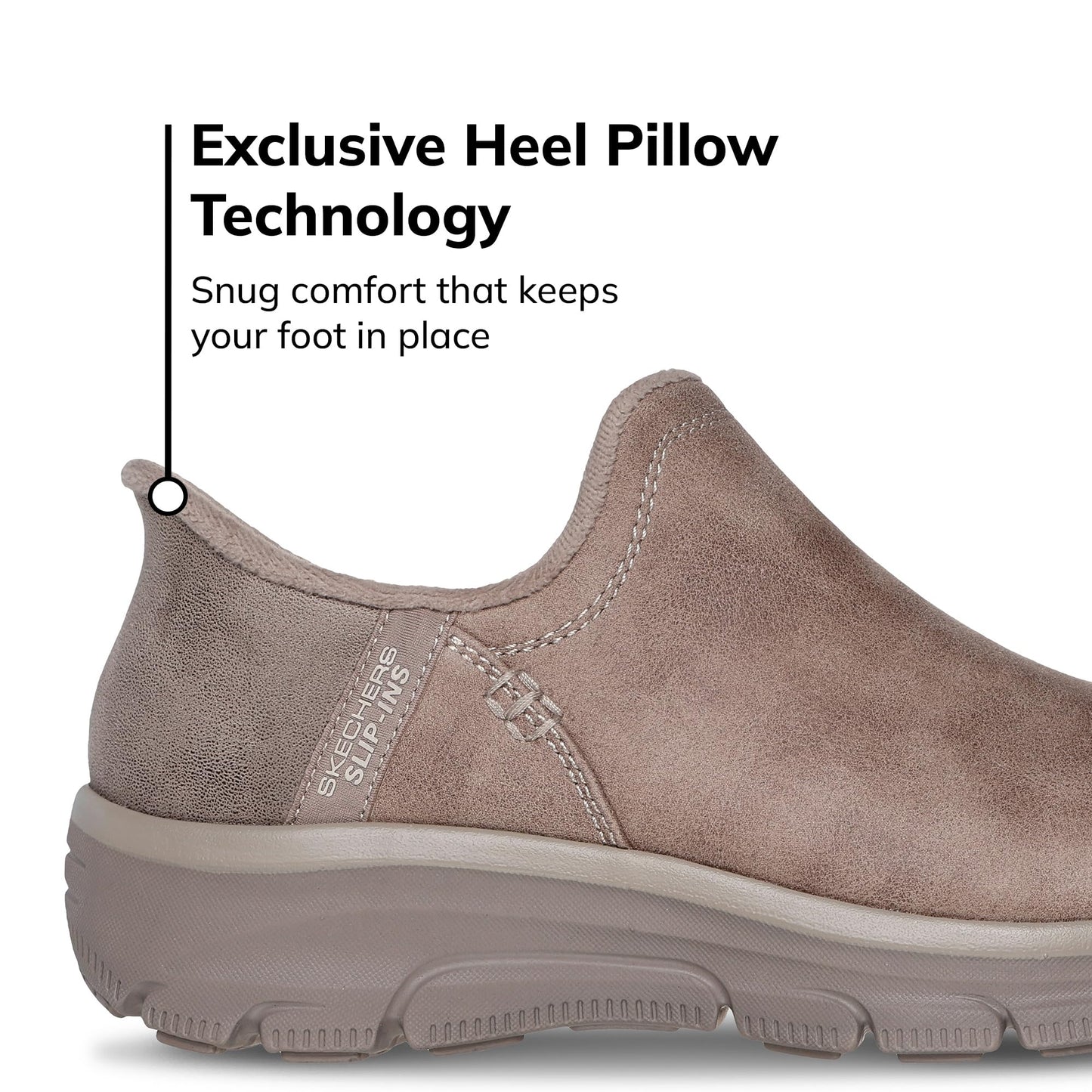 Skechers Women's Easy Going-Modern Hour-Hands Free Slip-Ins Ankle Boot, Taupe, 7 Wide