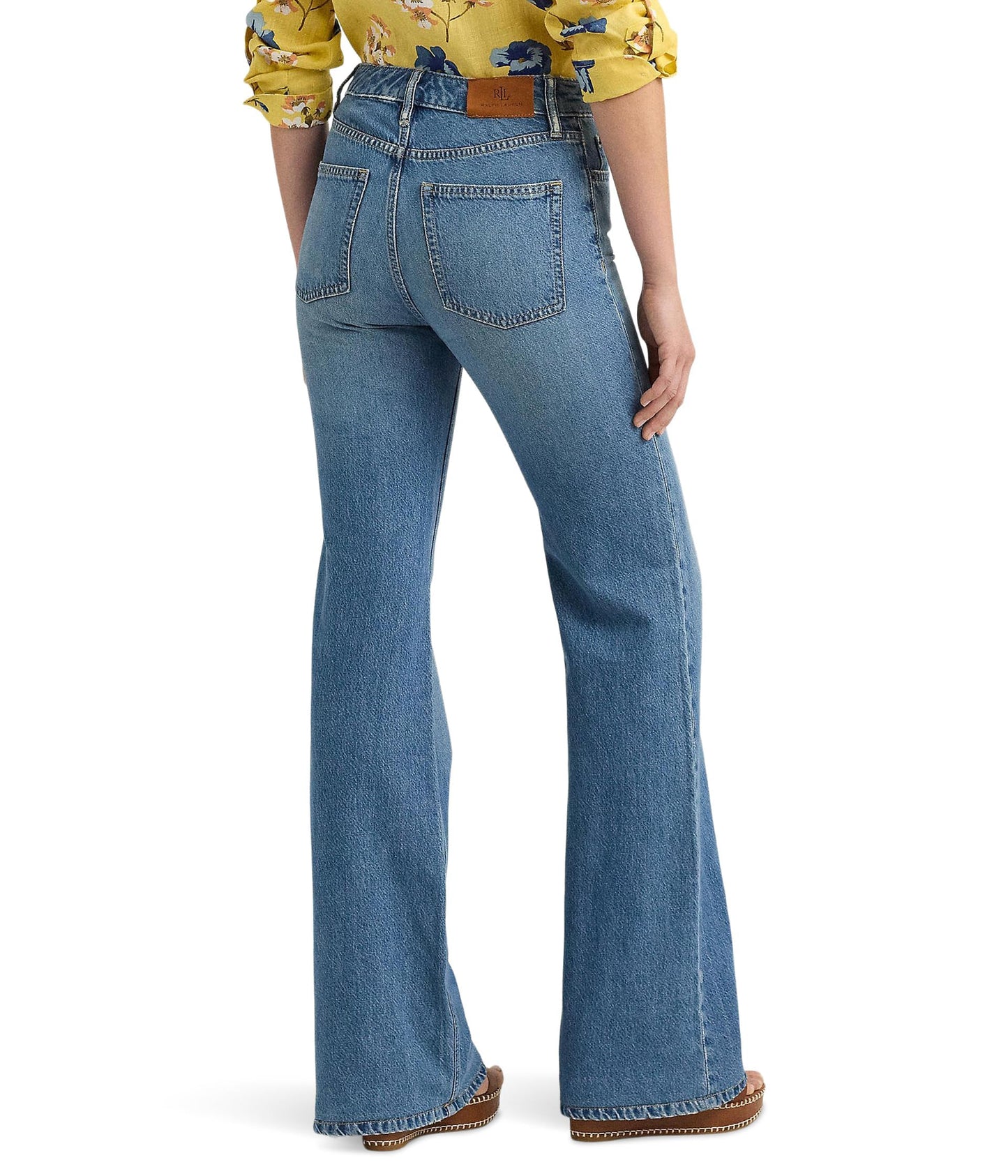 Lauren Ralph Lauren Women's Petite High-Rise Flare Jean Mirabeau Wash 4