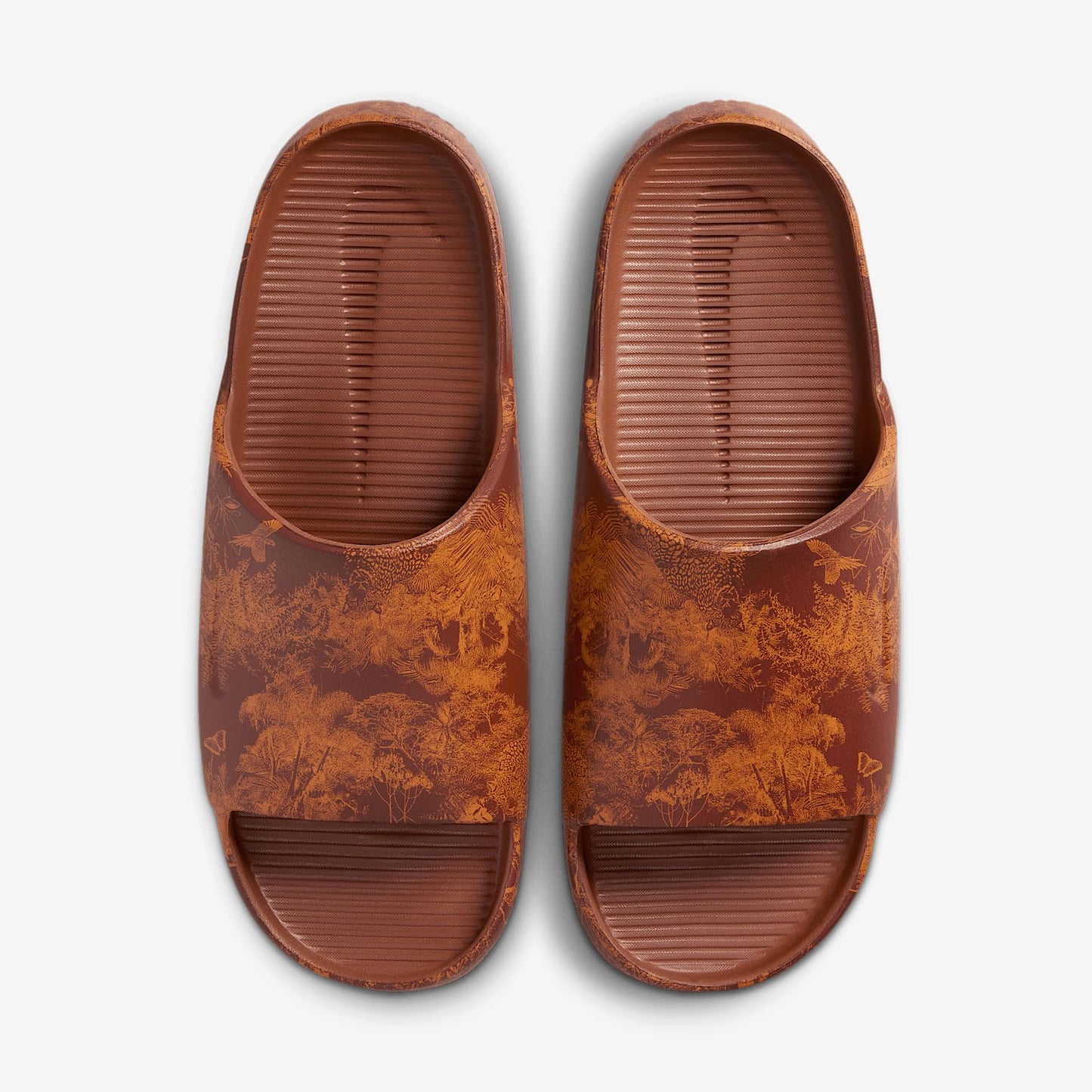 Nike Calm Printed Men's Slides (HQ1125-200, Cinnamon/Monarch) Size 8