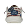 HEYDUDE Boy's Wally-Toddler Patriotic Off White Patriotic Size 6 | Youth's Shoes | Youth Slip-on Loafers | Comfortable & Light-Weight