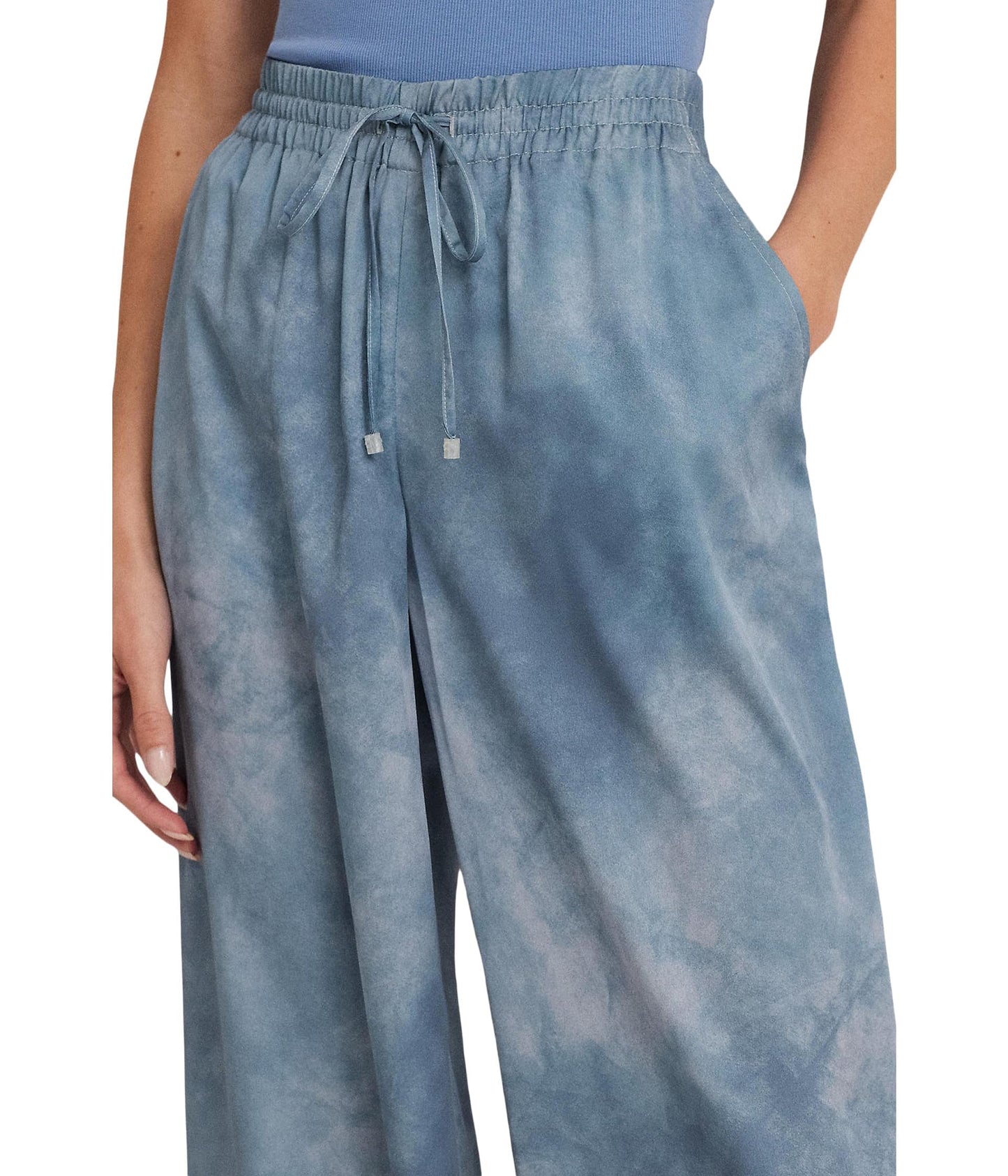 Lauren Ralph Lauren Women's Print Charmeuse Wide-Leg Pants Blue Multi Size: X-Small Inseam: 32