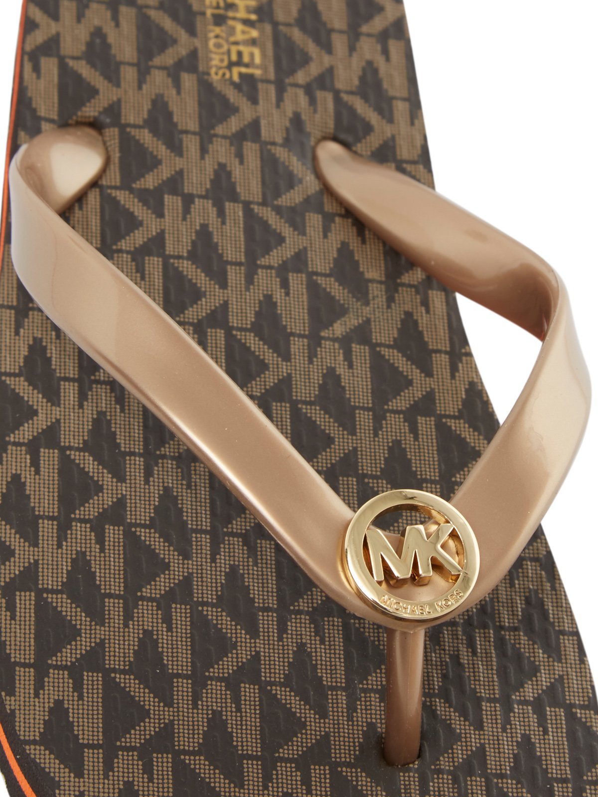 Michael Kors Flip-Flop Stripe EVA Brown 10 M