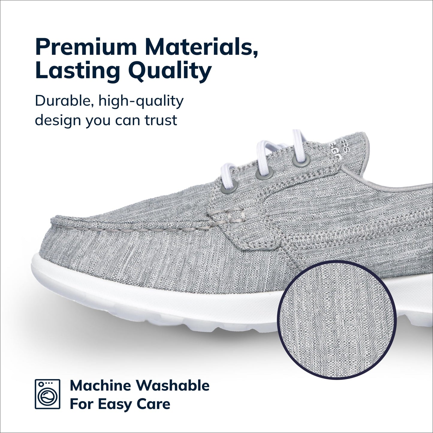 Skechers womens Go Walk Lite - 15433 Boat Shoe, Grey, 8.5 US