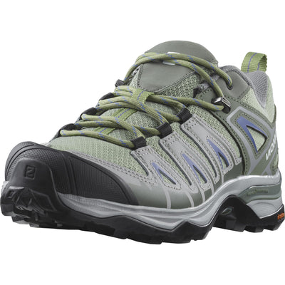 Salomon Women’s X Ultra Pioneer Aero Trail Running Shoes - Oil Green/Castor Gray/Amparo Blue - 6.5